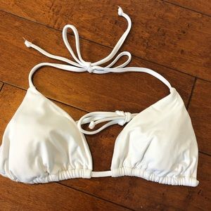 BECCA white triangle string bikini top